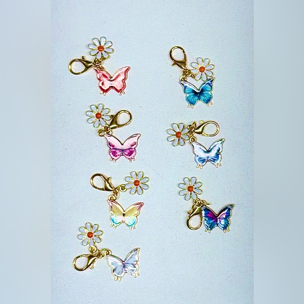 Colorful Butterfly and Daisy Charms